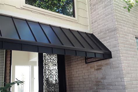 sheet metal awnings|residential metal awnings for doors.